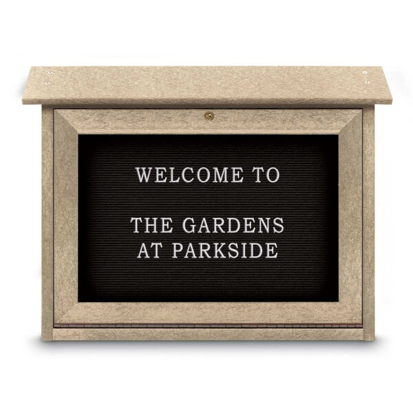 Outdoor Enclosed Combo Board, 48"x36", Black Frame/Grey & Cork